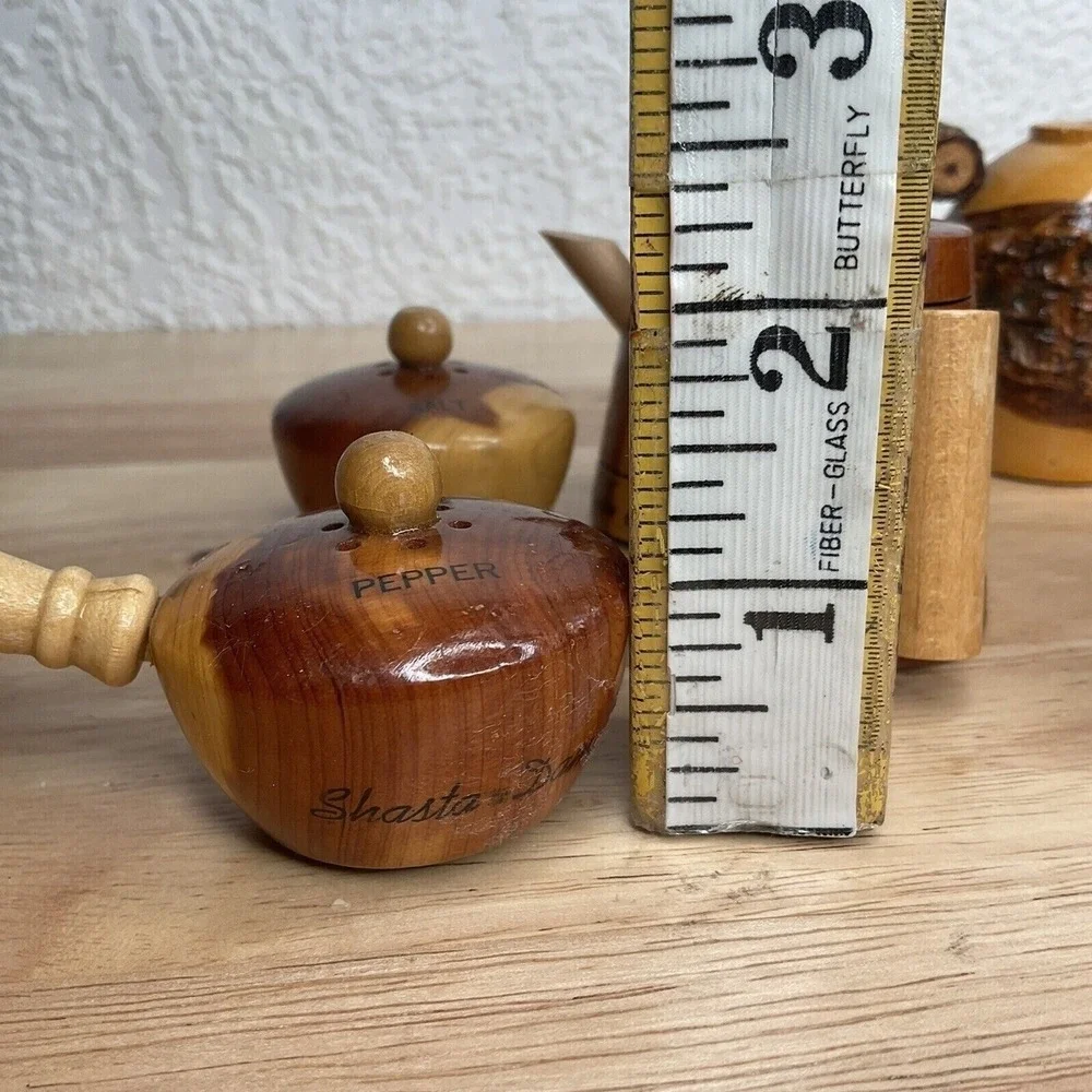 VTG‎ Handmade Lassen Volcanic National Park Lot 8 Salt Pepper Shakers USA Wooden